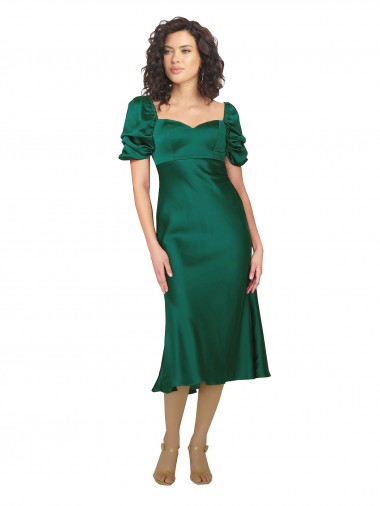 Wholesale Low Back Hunter A-Line Sweetheart Midi Length Prom Dress Canada