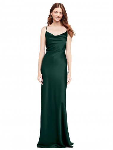 Wholesale V-Back Hunter Sheath Cowl Neck Long Black Tie Prom Dress Canada