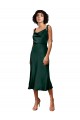 Wholesale Hunter Sheath Cowl Neck Midi Length Black Tie Prom Dress Canada