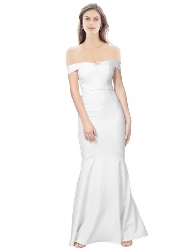Wholesale Low Back Ivory Mermaid Off the Shoulder Long Prom Dress Canada