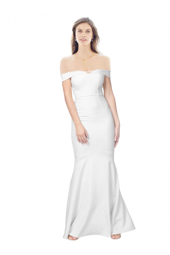 Wholesale Low Back Ivory Mermaid Off the Shoulder Long Prom Dress Canada