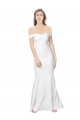 Wholesale Low Back Ivory Mermaid Off the Shoulder Long Prom Dress Canada