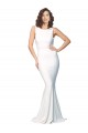 Wholesale V-Back Ivory Sheath High Neck Long Prom Dress Canada