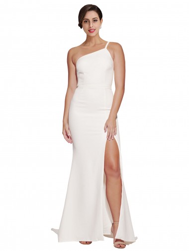 Wholesale Ivory Sheath Strapless Sweep Train Prom Dress Canada