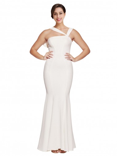 Wholesale Low Back Ivory Sheath Square Neck Long Prom Dress Canada