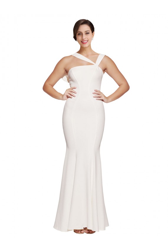 Wholesale Low Back Ivory Sheath Square Neck Long Prom Dress Canada