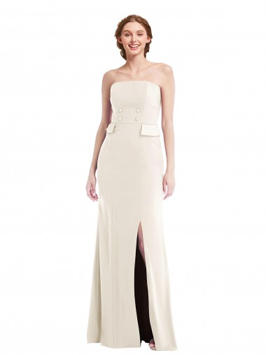 Wholesale Ivory Trumpet Strapless Long Prom Dress Canada
