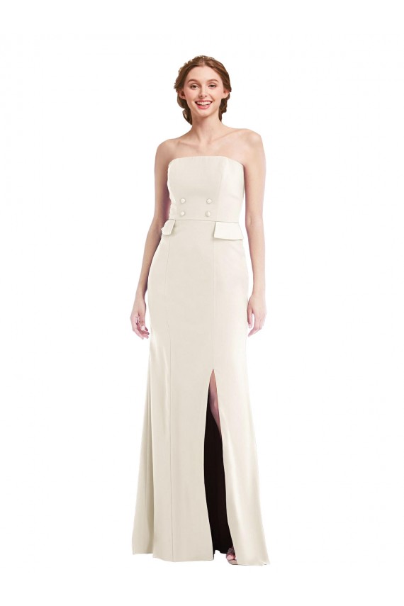 Wholesale Ivory Trumpet Strapless Long Prom Dress Canada