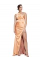 Wholesale Open Back Light Copper Sheath One Shoulder Long Prom Dress Canada