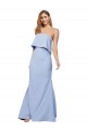 Wholesale Low Back Light Sky Blue A-Line Strapless Long Prom Dress Canada
