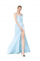 Wholesale Light Sky Blue Mermaid V-Neck Long Prom Dress Canada