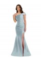 Wholesale Light Sky Blue Mermaid One Shoulder Long Prom Dress Canada