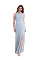 Wholesale Open Back Light Sky Blue Sheath High Neck Long Prom Dress Canada