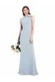 Wholesale Light Sky Blue Trumpet Bow Neck Long Stretch Crepe Prom Dress Canada