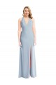 Wholesale Light Sky Blue Trumpet Halter Neck Long Stretch Crepe Prom Dress Canada