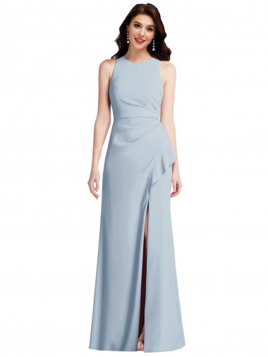 Wholesale Light Sky Blue Trumpet Halter Neck Long Prom Dress Canada