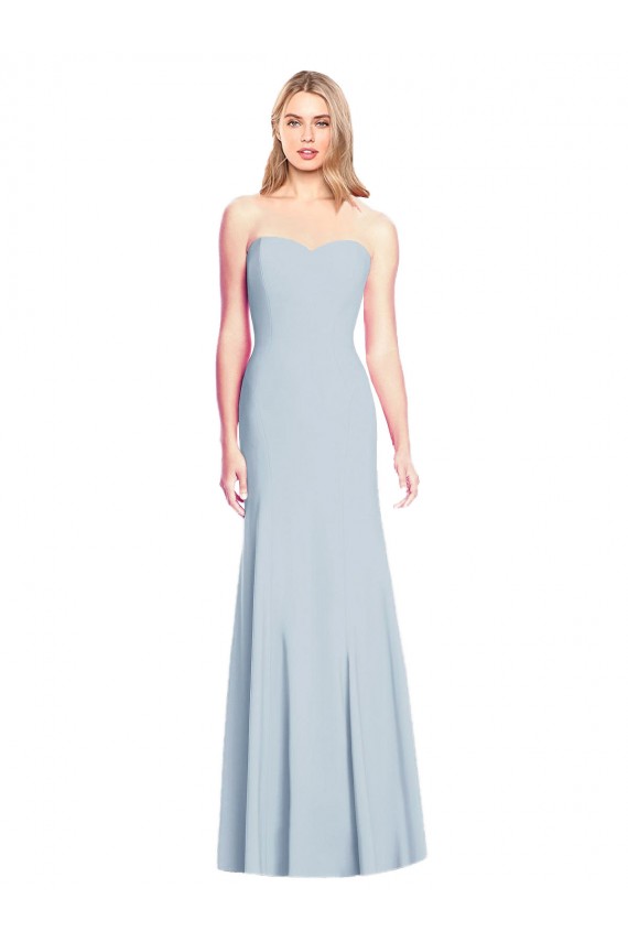 Wholesale Light Sky Blue Trumpet Sweetheart Long Stretch Crepe Prom Dress Canada