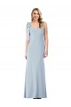 Wholesale V-Back Light Sky Blue Trumpet V-Neck Long Prom Dress Canada