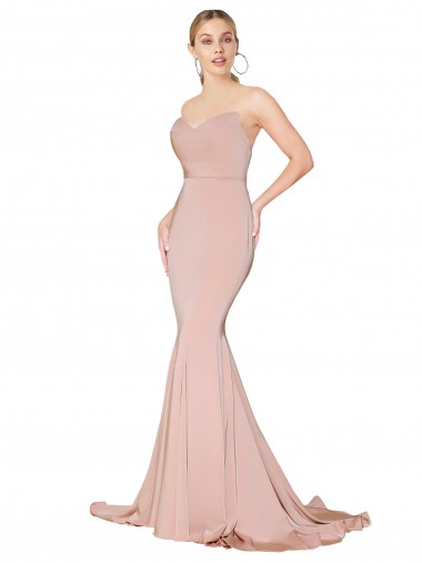 Wholesale Low Back Mauve Mermaid High Neck Long Prom Dress Canada