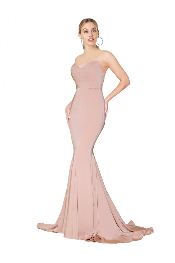 Wholesale Low Back Mauve Mermaid High Neck Long Prom Dress Canada