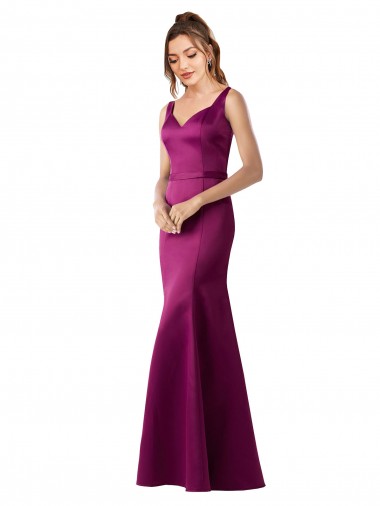 Wholesale Open Back Merlot Sheath Bateau Neck Long Black Tie Prom Dress Canada