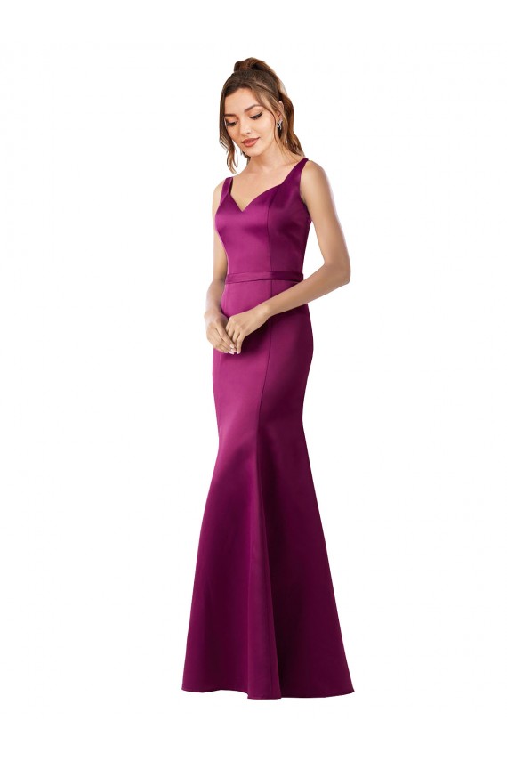 Wholesale Open Back Merlot Sheath Bateau Neck Long Black Tie Prom Dress Canada