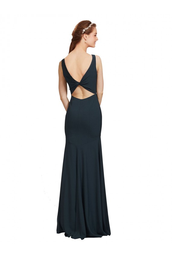 Wholesale Open Back Black Mermaid Bateau Neck Long Prom Dress Canada