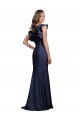 Wholesale Keyhole Back Dark Navy Mermaid Bateau Neck Long Prom Dress Canada