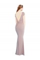 Wholesale Tie Back Dusty Pink Mermaid Boat Neck Long Prom Dress Canada