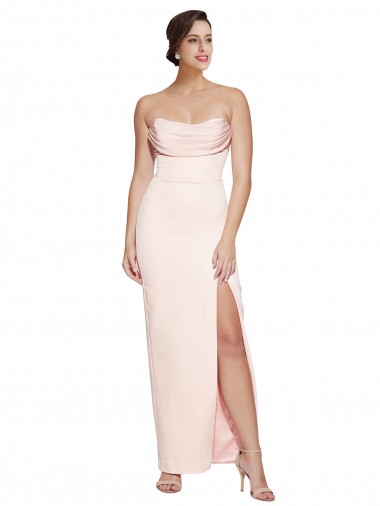 Wholesale Low Back Mermaid Cowl Neck Long Prom Dress Canada