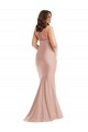 Wholesale Open Back Dusty Pink Mermaid Halter Neck Long Plus Size Formal Prom Dress Canada