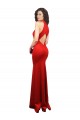 Wholesale Keyhole Back Red Mermaid Halter Neck Long Prom Dress Canada