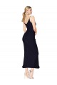 Wholesale Dark Navy Mermaid V-Neck Knee Length Short Soft Chiffon Prom Dress Canada