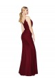 Wholesale V-Back Burgundy Mermaid High Neck Long Prom Dress Canada
