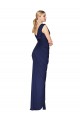Wholesale Dark Navy Mermaid V-Neck Long Soft Chiffon Prom Dress Canada