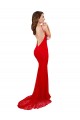 Wholesale Red Mermaid High Neck Long Lace Prom Dress Canada