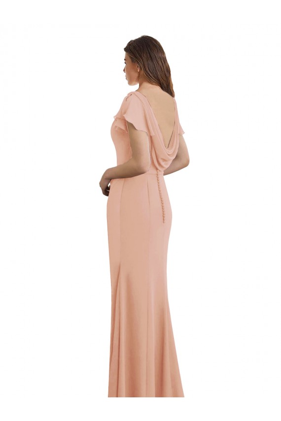 Wholesale Low Back Bliss Pink Mermaid High Neck Long Prom Dress Canada