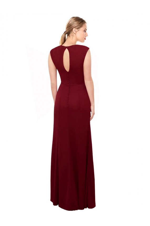 Wholesale Keyhole Back Burgundy Mermaid High Neck Long Prom Dress Canada