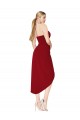 Wholesale Burgundy Mermaid High Neck Knee Length High Low Prom Dress Canada