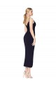 Wholesale V-Back Dark Navy Mermaid High Neck Knee Length Prom Dress Canada