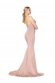 Wholesale Low Back Mauve Mermaid High Neck Long Prom Dress Canada