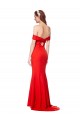 Wholesale Red Mermaid Off the Shoulder Long Stretch Crepe Evening Prom Dress Canada