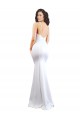 Wholesale Low Back White Mermaid High Neck Long Black Tie Prom Dress Canada