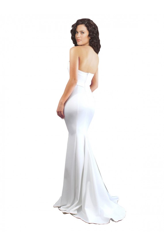 Wholesale Low Back White Mermaid High Neck Long Prom Dress Canada