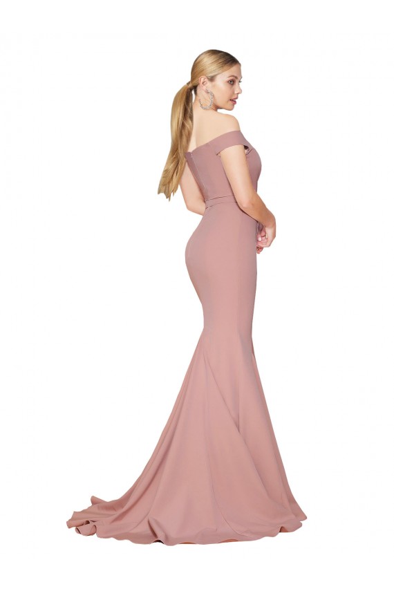 Wholesale Dusty Pink Mermaid High Neck Sweep Train Prom Dress Canada