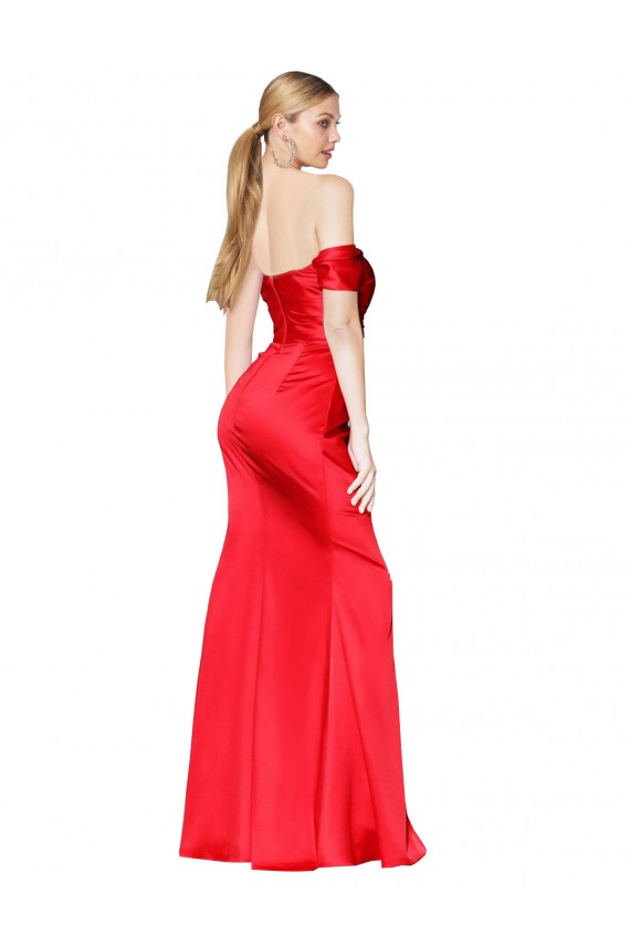 Wholesale Red Mermaid High Neck Sleeveless Long Prom Dress Canada