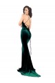 Wholesale Open Back Dark Green Mermaid High Neck Sweep Train Prom Dress Canada