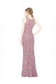 Wholesale Mermaid Illusion Neck Long Prom Dress Canada