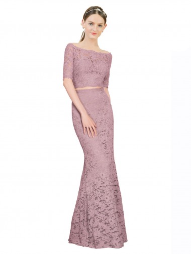 Wholesale Mermaid Off the Shoulder Long Lace Prom Dress Canada