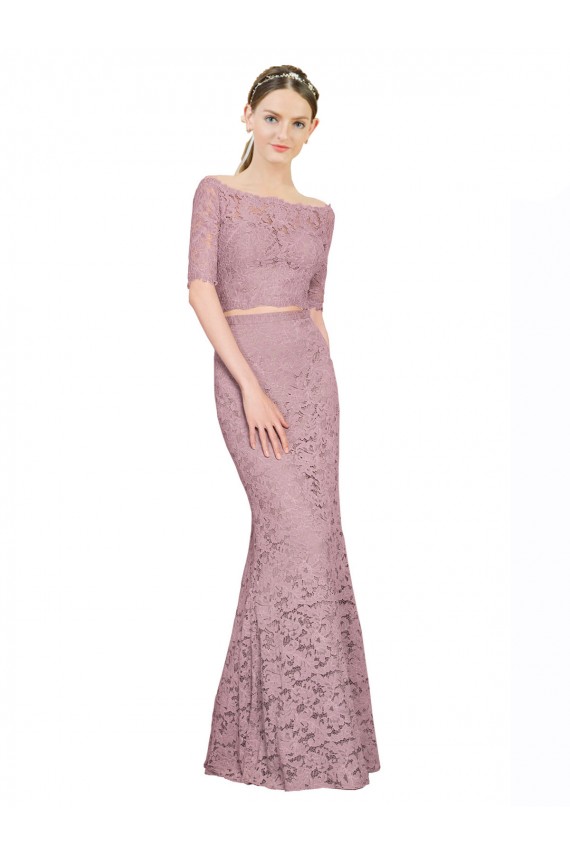Wholesale Mermaid Off the Shoulder Long Lace Prom Dress Canada